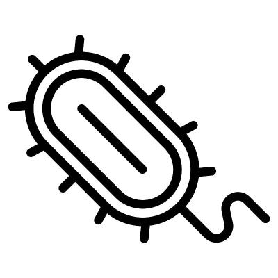 病毒或细菌矢量插图，线条样式图标