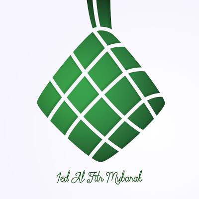 ied al fitr mubarak eid greeting ketupat paper art