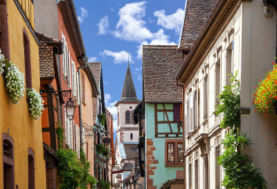 Riquewihr)。圣玛格丽特天主教教堂。阿尔萨斯，上莱茵河。是伟大的