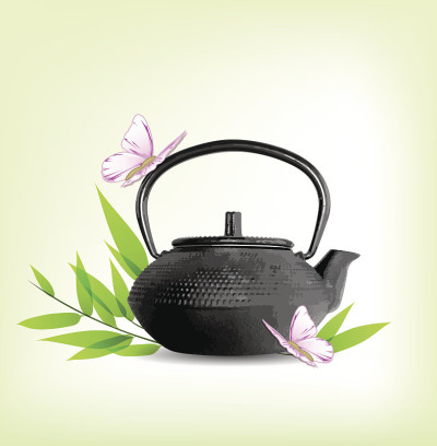 绿叶和茶壶