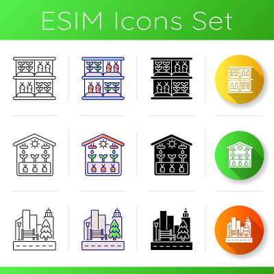 Innovative garden icons set