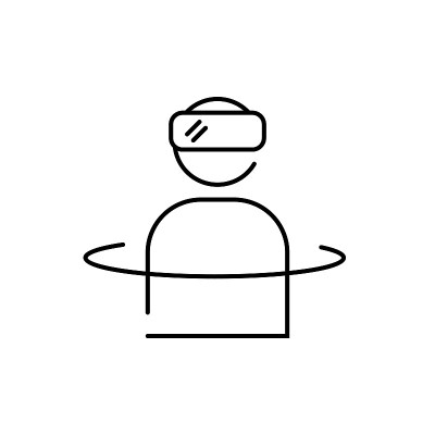 Virtual reality. Vector VR icon with human