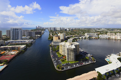 航拍图片，佛罗里达，Hallandale