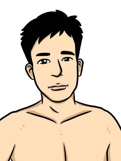 可爱的男人卡通在白色的背景