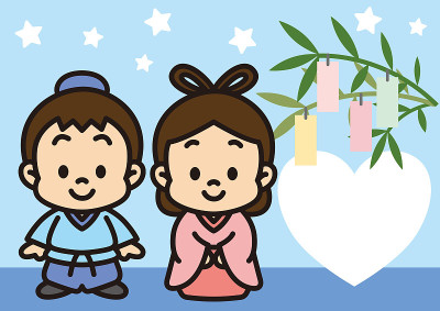 Hikoboshi和Orihime in Tanabata