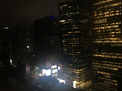 纽约曼哈顿摩天大楼的夜晚。