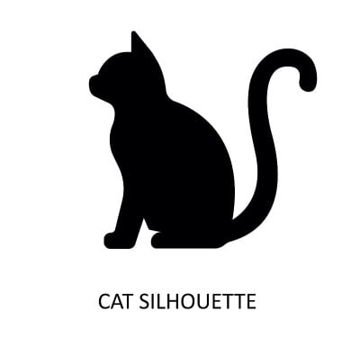 猫的矢量图。黑色的轮廓。