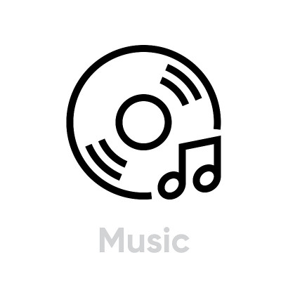 黑胶和音乐笔记图标
