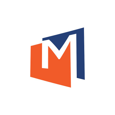 创意字母M矢量标志设计。