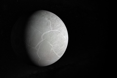 矮行星厄里斯在外太空运行。三维渲染