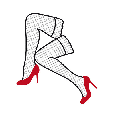 穿长筒袜和红鞋的女人的腿。矢量插图。广告、印刷、贴纸、时尚、美容等行业设计