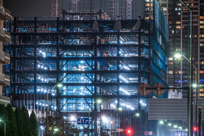 横滨港人未来的高层建筑工地