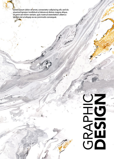 Gray, gold and white marble abstract background. V