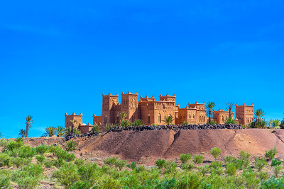 这是位于摩洛哥的堡垒城市Ait-Ben-Haddou。为文本复制空间。
