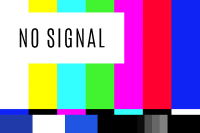 Retro no signal tv test screen pattern chart.