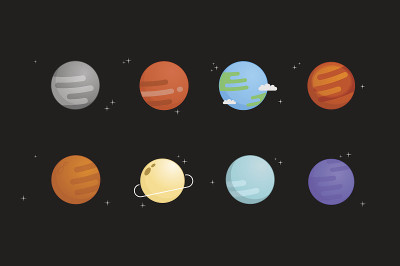 太阳系矢量图