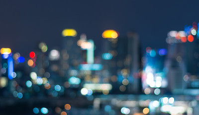 城市景观背景，模糊照片散景