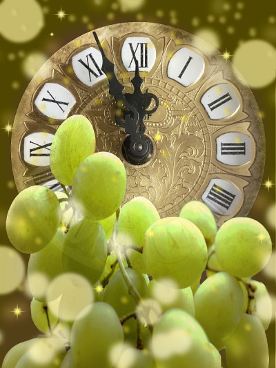 西班牙人在新年前夜的午夜吃12颗葡萄