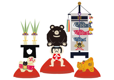 Amulet doll for May festival.Symbol of Japan's ear