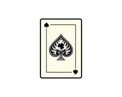 王牌的黑桃扑克牌矢量艺术插图
