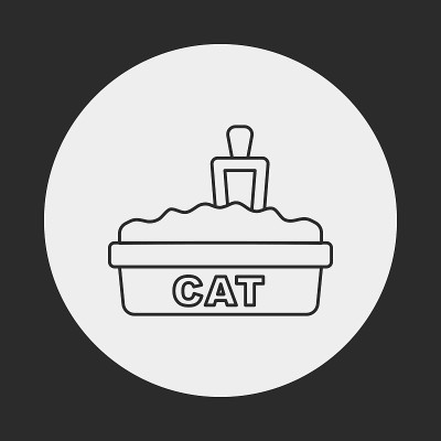 猫砂盒线图标