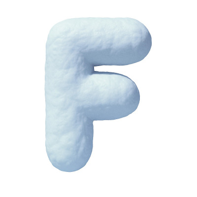 雪字体3d渲染字母F