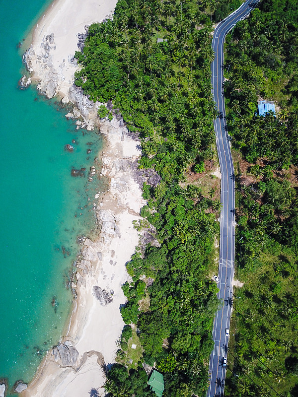 哈诺姆区海滩道路鸟瞰图