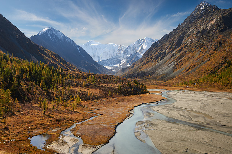 美丽的秋景，阿尔泰山俄。