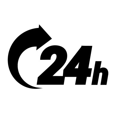 24小时订单执行或交付服务图标。