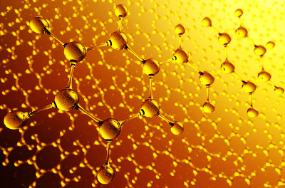 分子结构。有碳氢化合物分子的科学背景。