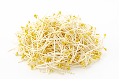白色背景上的一堆豆芽