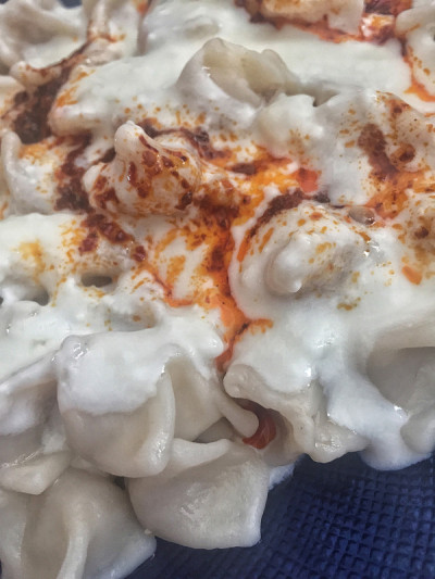 特写:盘子上的土耳其馄饨