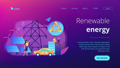 可再生能源概念登陆页面。