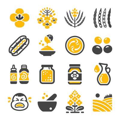 mustard icon set