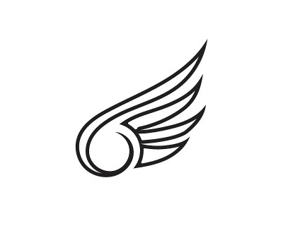 翼黑色标识模板矢量插图设计矢量