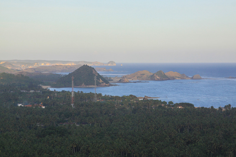 库塔龙目岛海滩全景，印度尼西亚