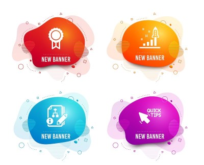 Algorithm, Development plan and Reward icons. Quic
