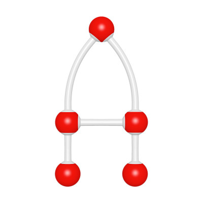 分子结构如白色背景上的大写字母A
