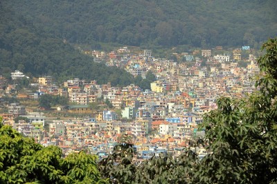 尼泊尔首都加德满都的全景