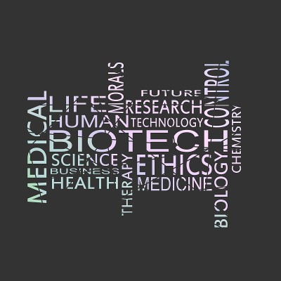 生物技术词云。医学与技术的概念