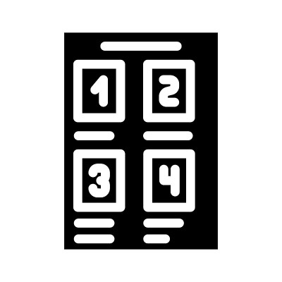 故事板视频制作字形图标矢量插图