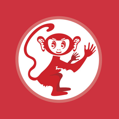 红猴子图标。新年的象征