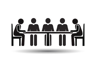 会议会议图标。团队工作和人力资源管理。
