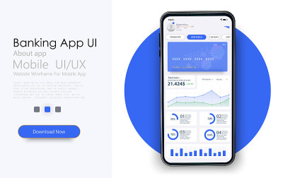 在线支付或信用卡应用程序UI, UX, GUI, KIT与网站菜单，如，信用卡，保存，在线统计和数据