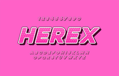 彩色技术排印字体大写。矢量插画家