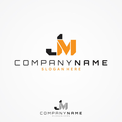 矢量字母JM组合符号设计极简