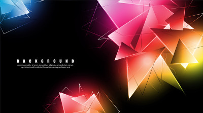 abstract background with glowing triangles that ov