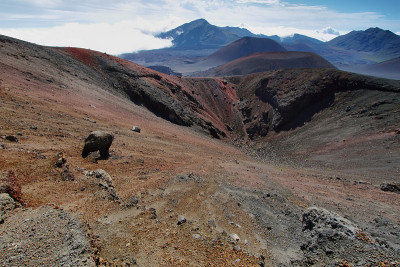 毛伊岛哈雷阿卡拉火山的火山口
