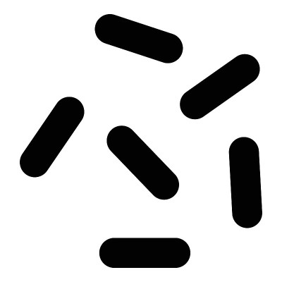 细菌平面图标孤立在白色背景