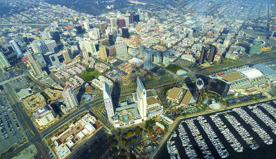 圣地亚哥市中心鸟瞰图